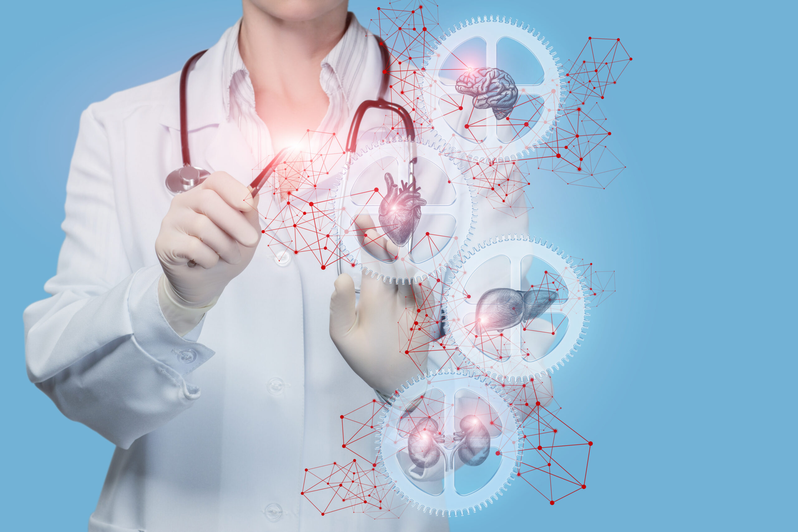 The concept of recovery mechanism health. The doctor adjusts human health.